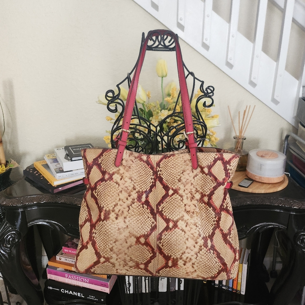 Michael Kors Lenox Large Python Embossed Tote - image 3